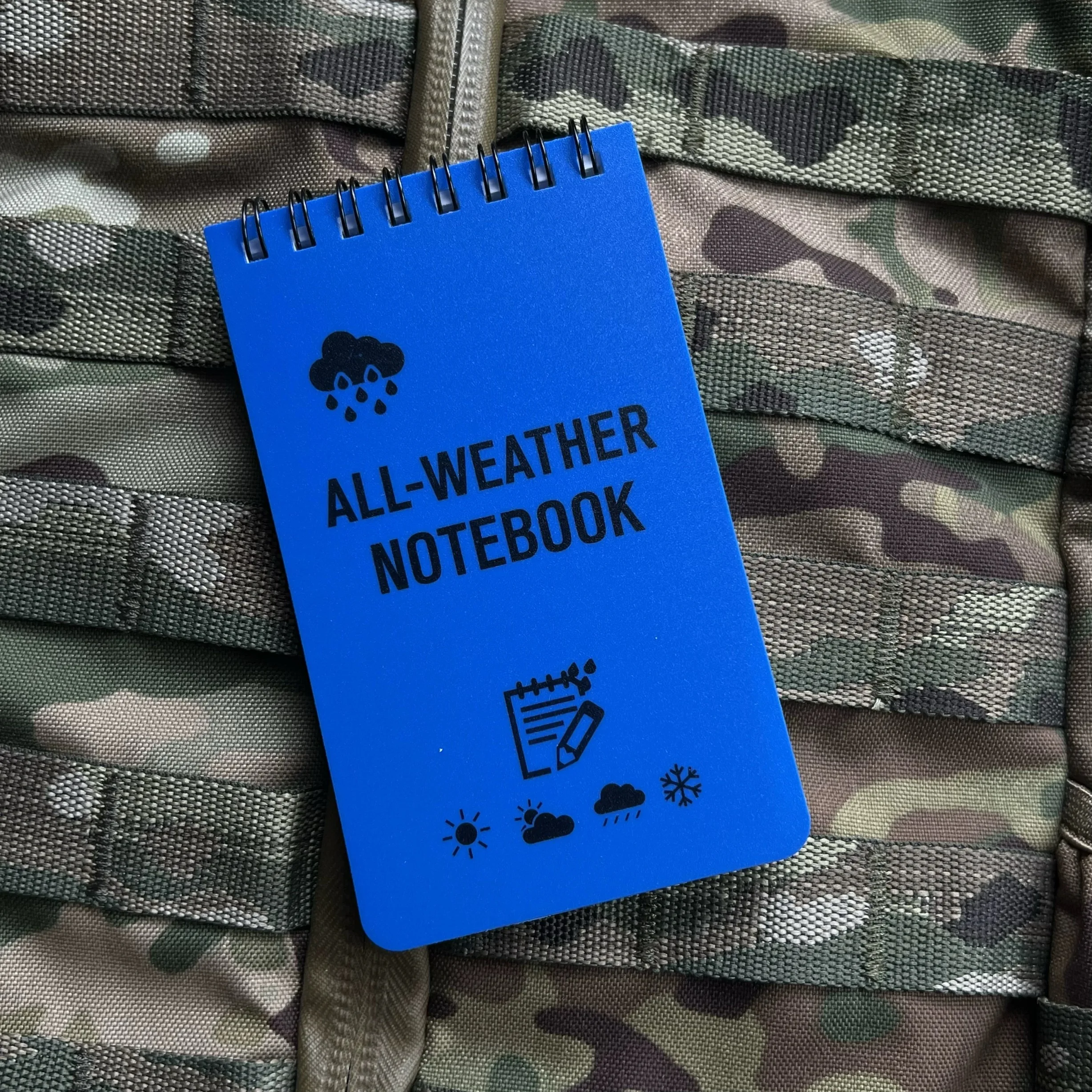 Cuaderno táctico impermeable camuflaje negro-amarillo-azul EDC - imagen 4