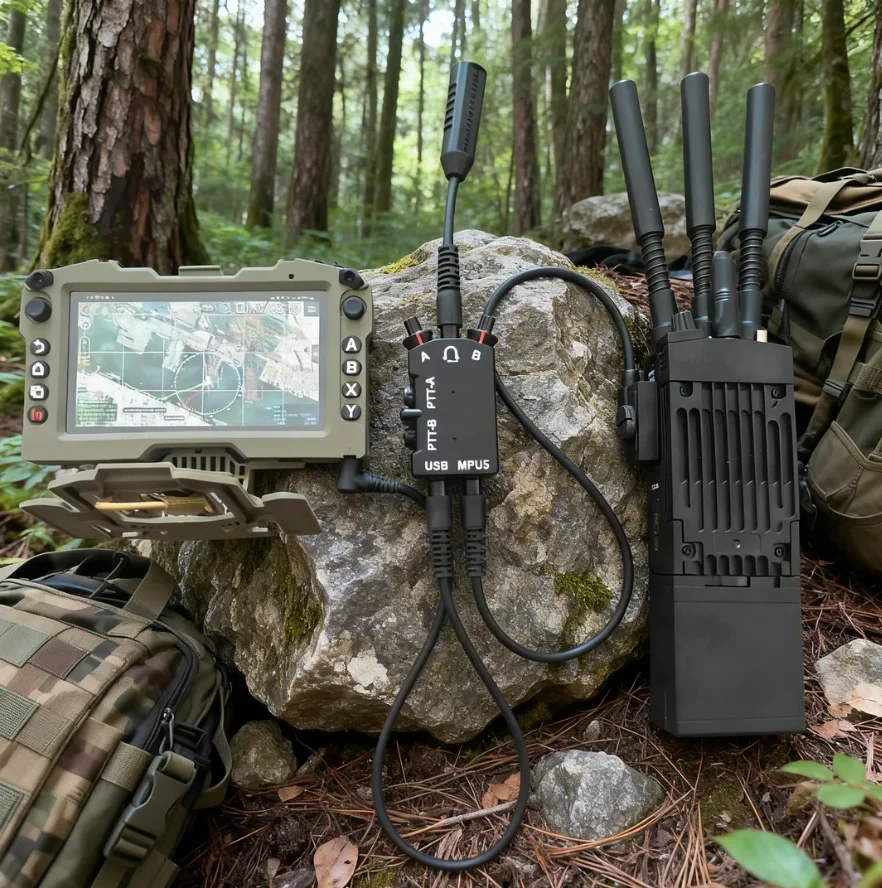 PTT táctica para walkie-talkie con sujeción en el pecho - imagen 5