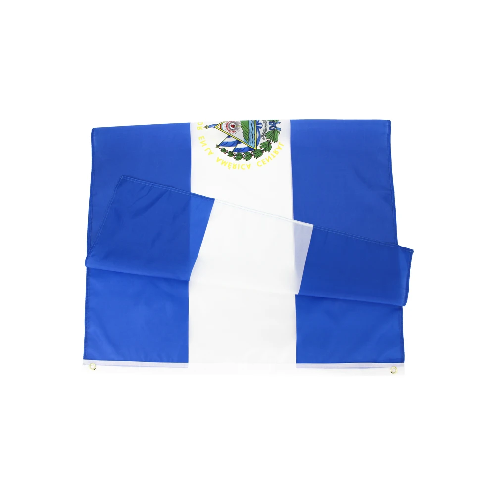 Detalle del escudo y las costuras de la bandera