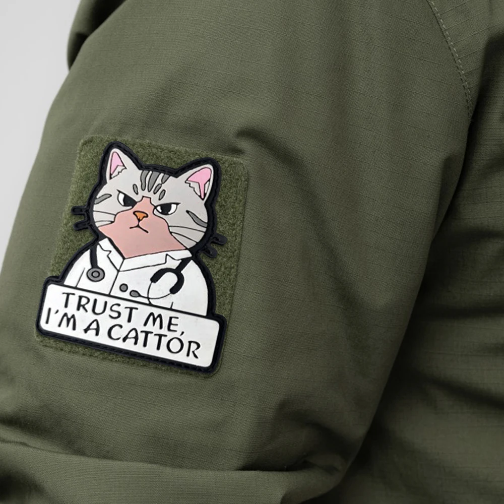 Parche PVC Confíame, soy gato para mochila y chaleco - imagen 5