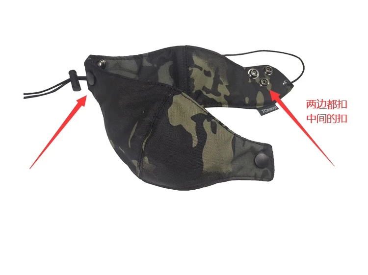 Máscara puesta en modelo, mostrando ajuste en la cabeza y compatibilidad con gafas