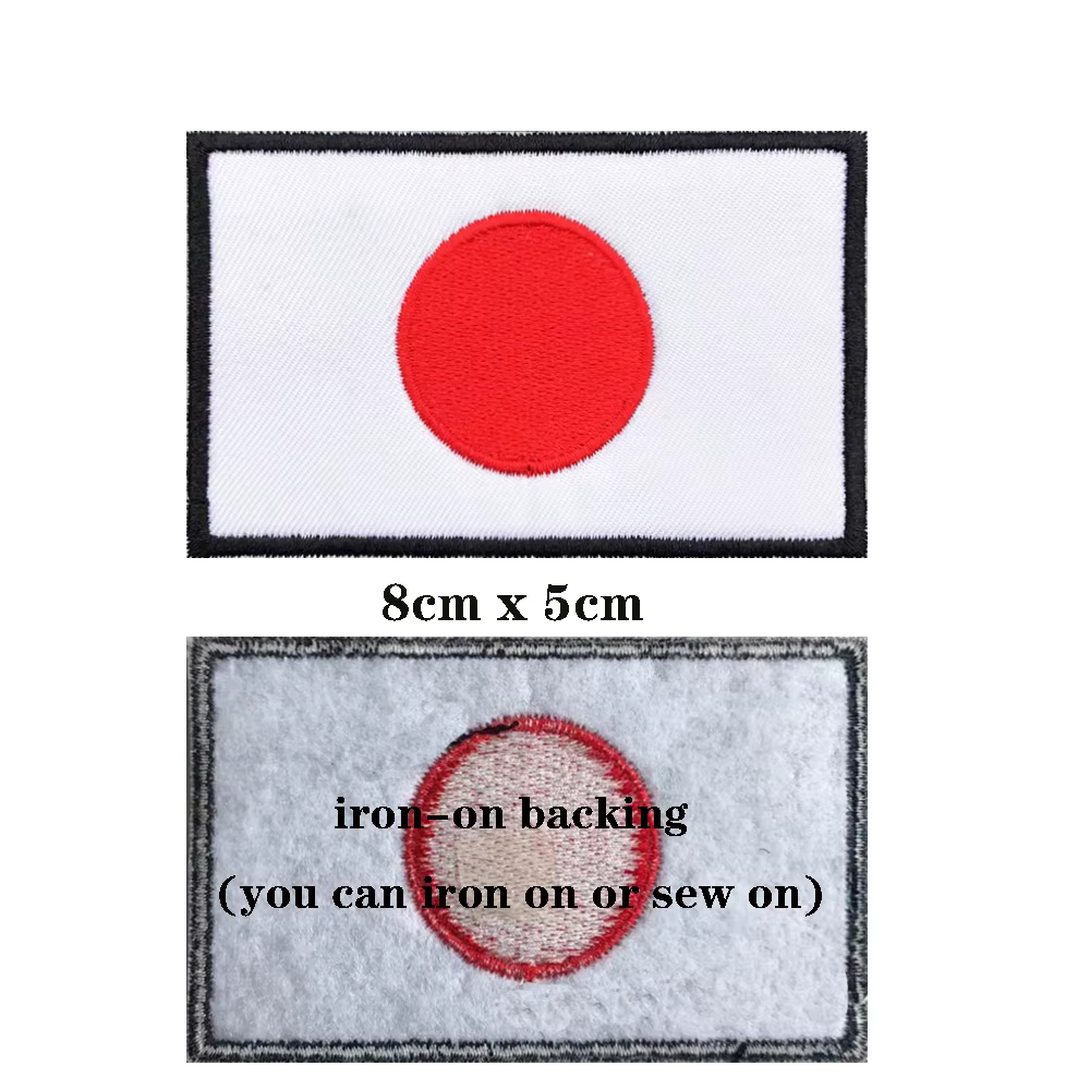 Parche militar bordado bandera japonesa para brazalete con velcro