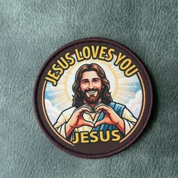 Parche táctico Jesús te ama cristiano de gancho y bucle