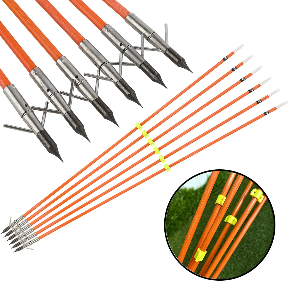 Flechas de pesca para arco recurvo y compuesto, acero inoxidable