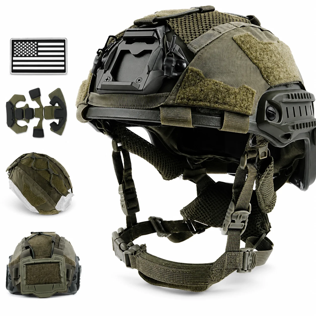 Casco táctico marítimo ajustable para airsoft con soporte NVG - imagen 2