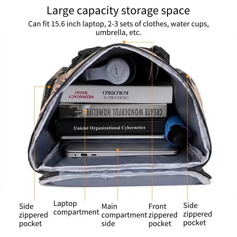 Mochila táctica camuflaje outdoor ligera resistente para senderismo - imagen 4