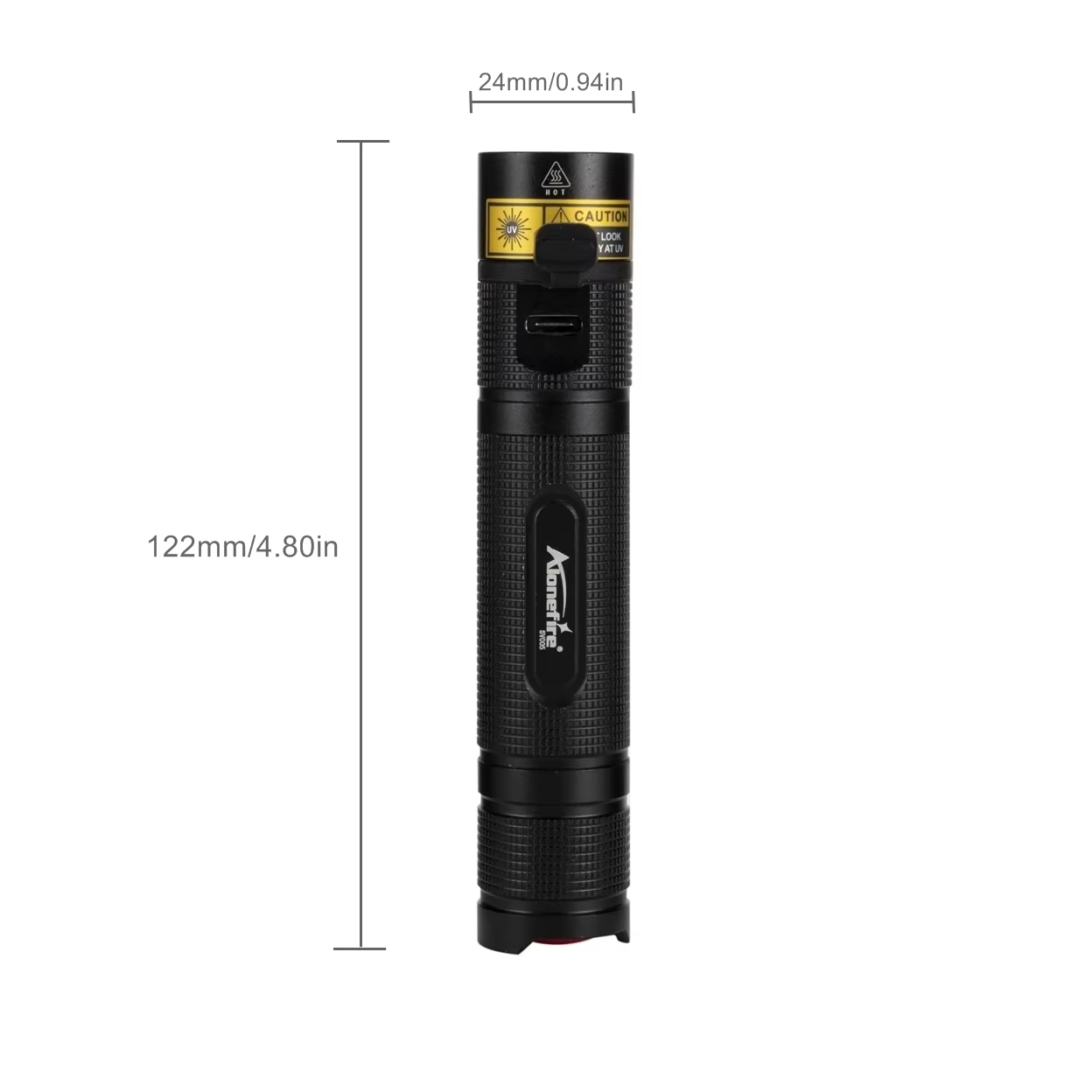 Linterna UV táctica 10W recargable USB doble frecuencia 365/405nm - imagen 5