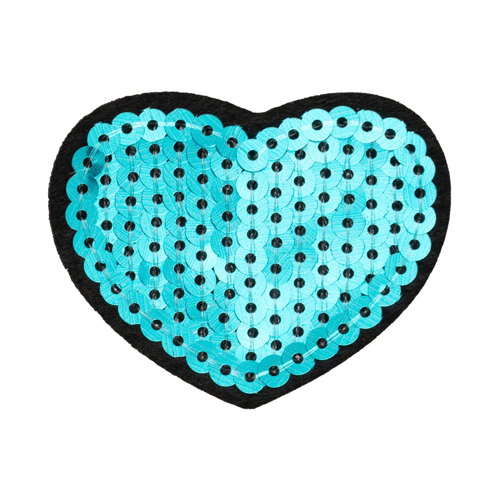 Parche bordado corazón lentejuelas termoadhesivo para planchar - imagen 4