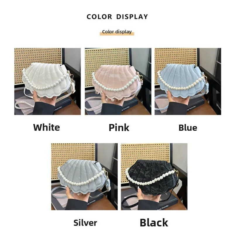 Bolso bandolera tipo concha con perlas, tendencia otoño 2026 - imagen 4