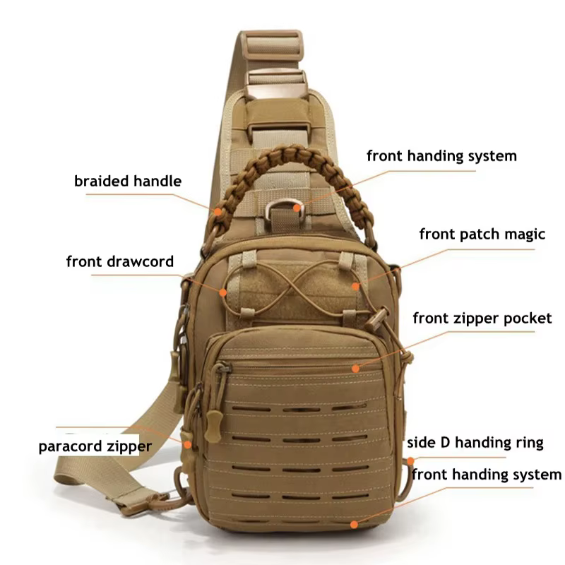 Mi 900D Oxford - Bolso de pecho táctico MOLLE para montaña y camping - imagen 4