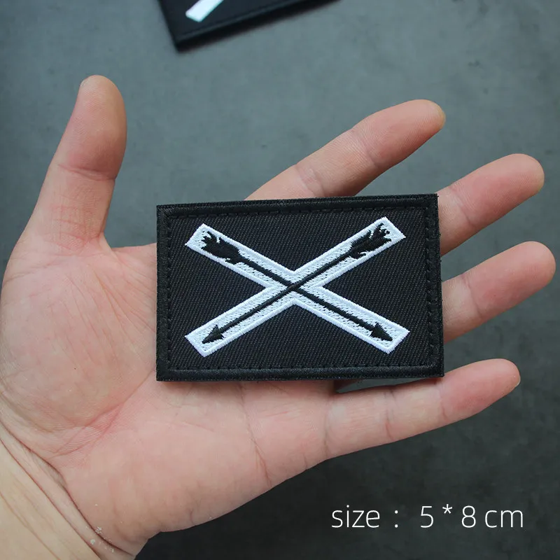 Parche bordado réplica insignia en X para mochila táctica