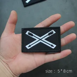 Parche bordado réplica insignia en X para mochila táctica