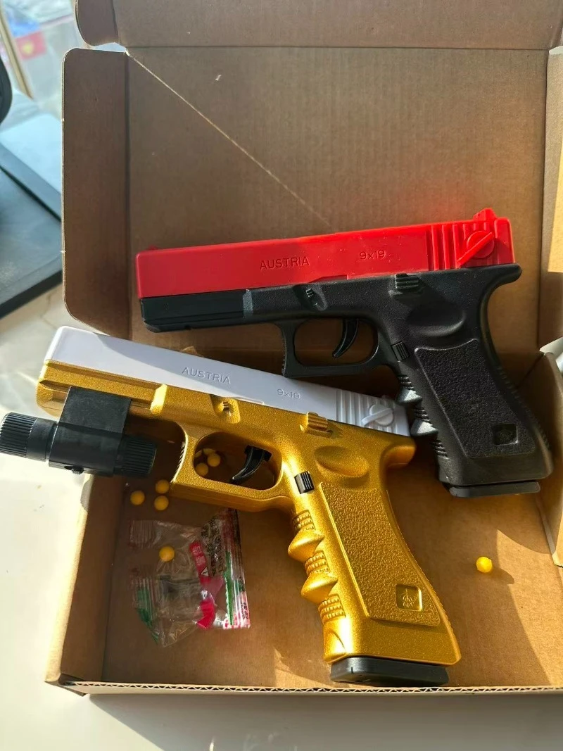 Pistola de balas de goma suave oro y platino - imagen 3