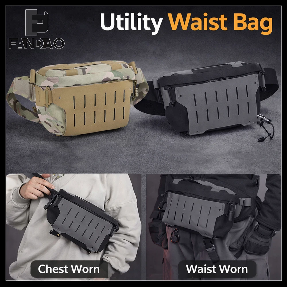 Riñonera táctica MOLLE EDC unisex, bolsa pecho multifunción ajustable - imagen 3
