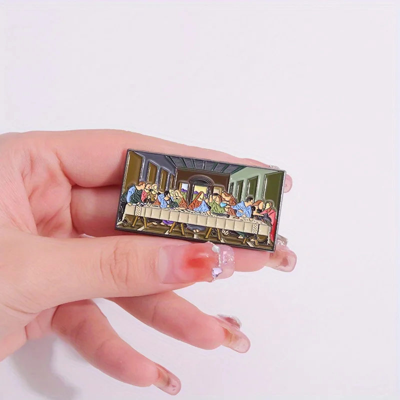 Broche metálico La Última Cena, arte creativo elegante - imagen 4