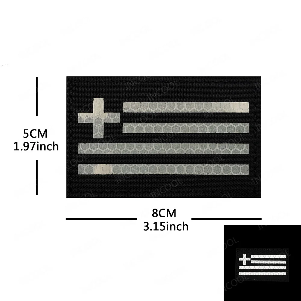Parche táctico bordado bandera de Grecia IR reflectante PVC caucho - imagen 5