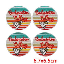 Parches termoadhesivos bordados bádminton volante y jugador para ropa