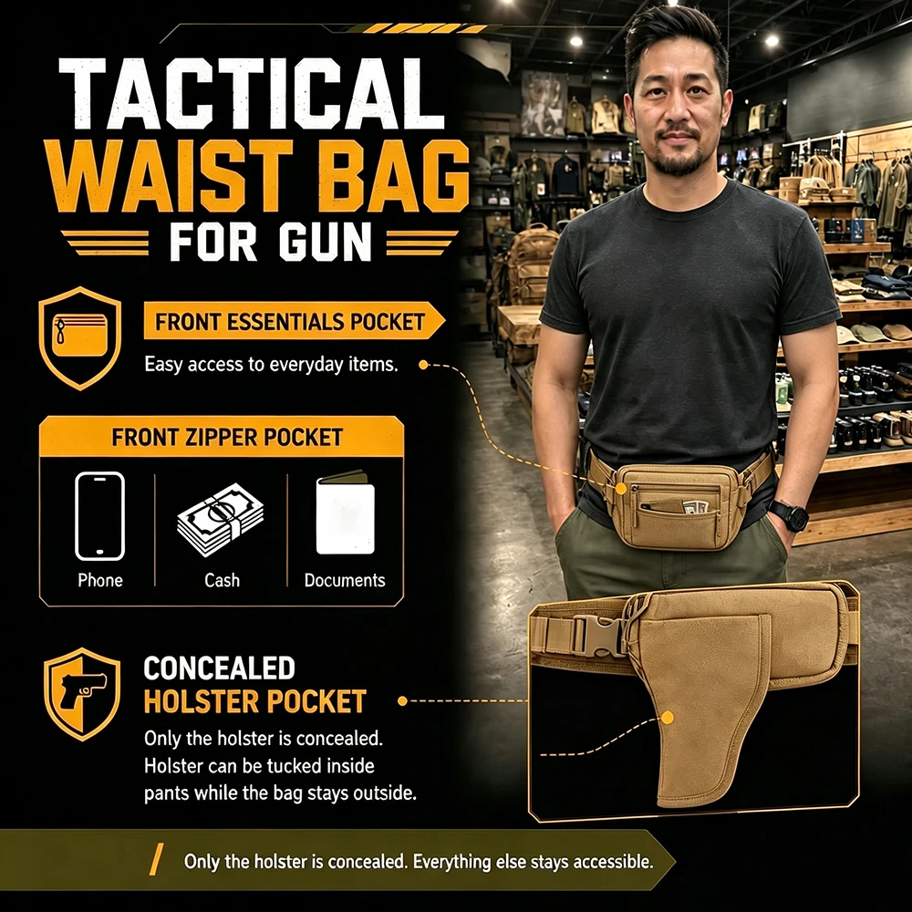 Riñonera táctica oculta para pistola antirrobo EDC - imagen 4