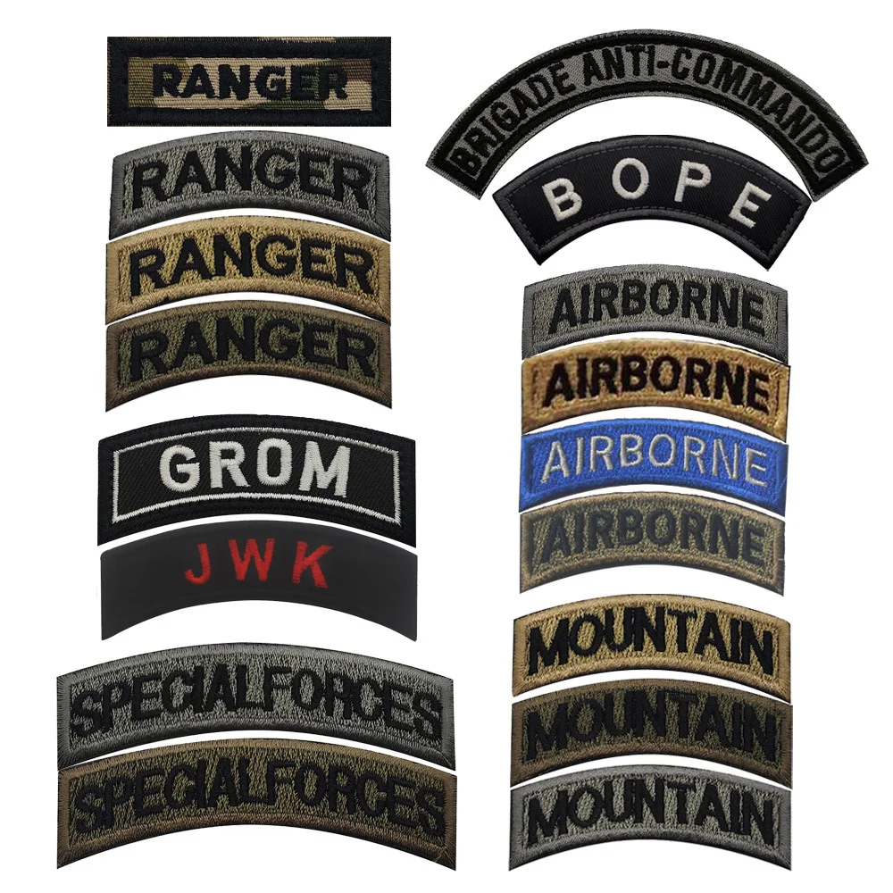 Parche bordado táctico Ranger curvo con Velcro para insignia pecho - imagen 2
