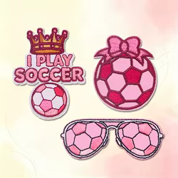 Parche termoadhesivo bordado fútbol para mochila y gorra