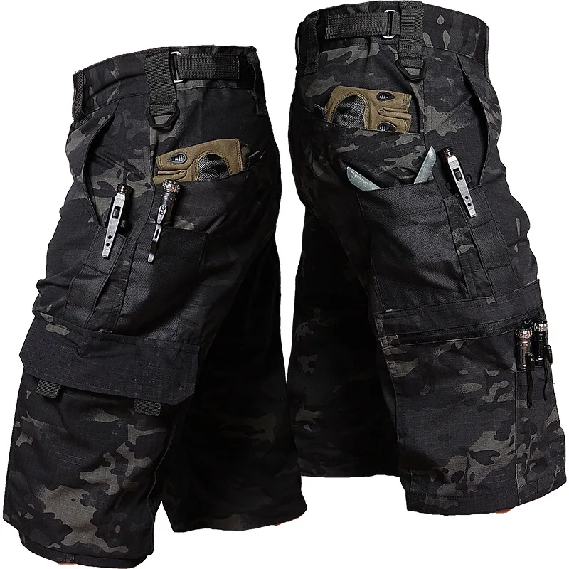 Pantalones cortos tácticos hombre ripstop con múltiples bolsillos - imagen 3