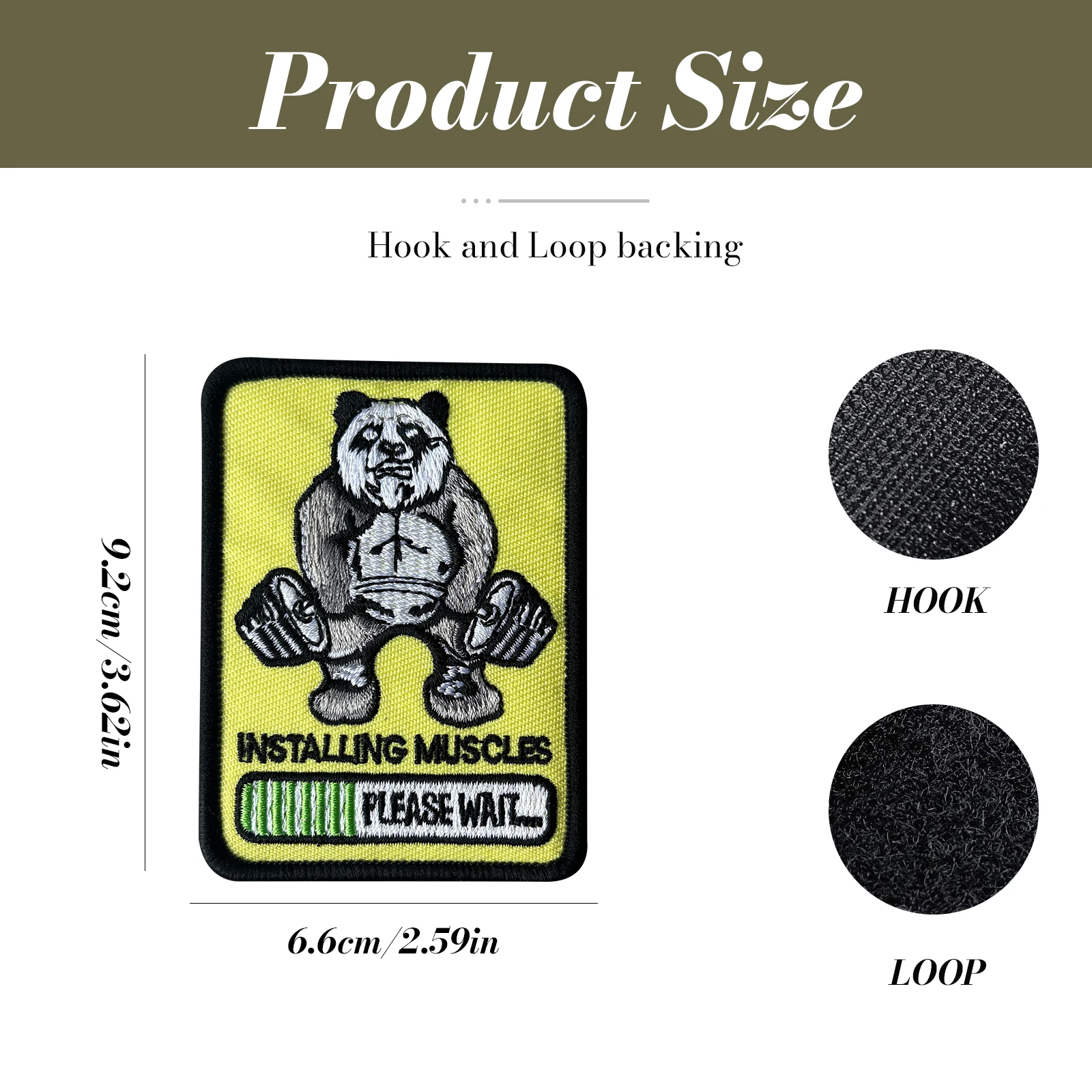 Parche táctico bordado Panda Musculoso con velcro
