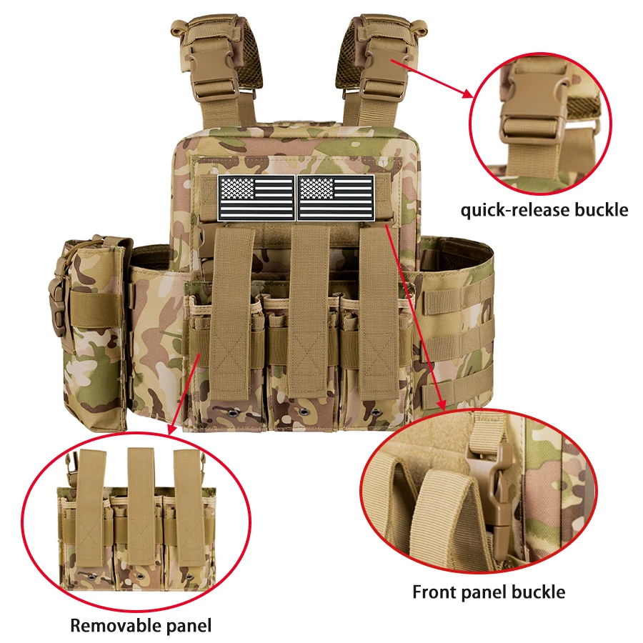 Chaleco táctico resistente con bolsa trasera para accesorios - imagen 5