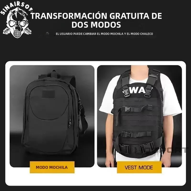 Chaleco Mochila Táctico SINAIRSOFT MOLLE Corte Láser – Doble Uso caza y táctica