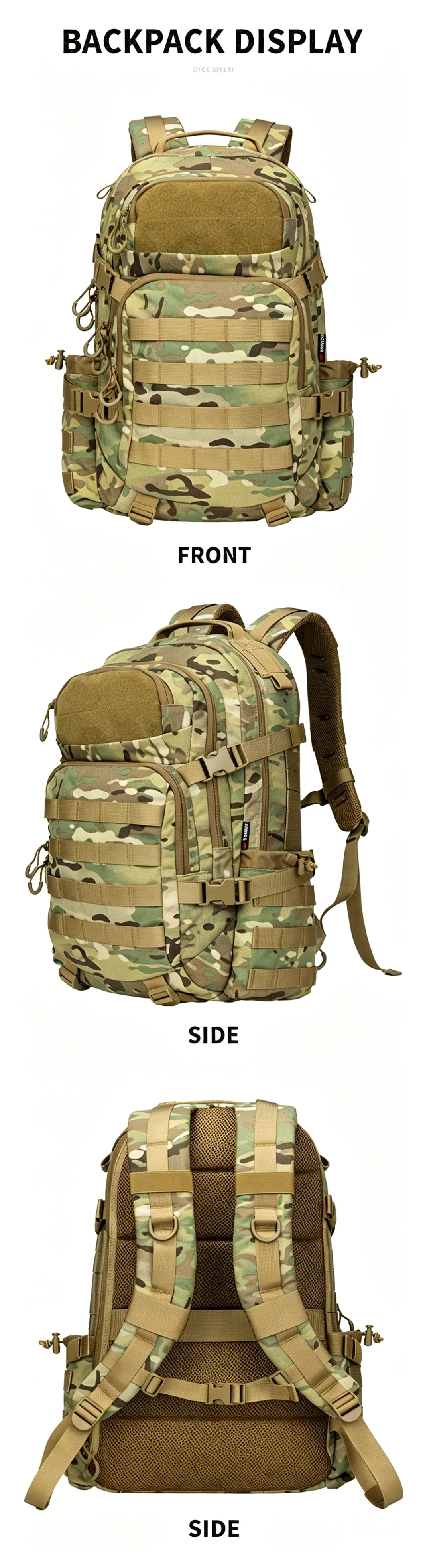 Mochila en uso para actividades al aire libre