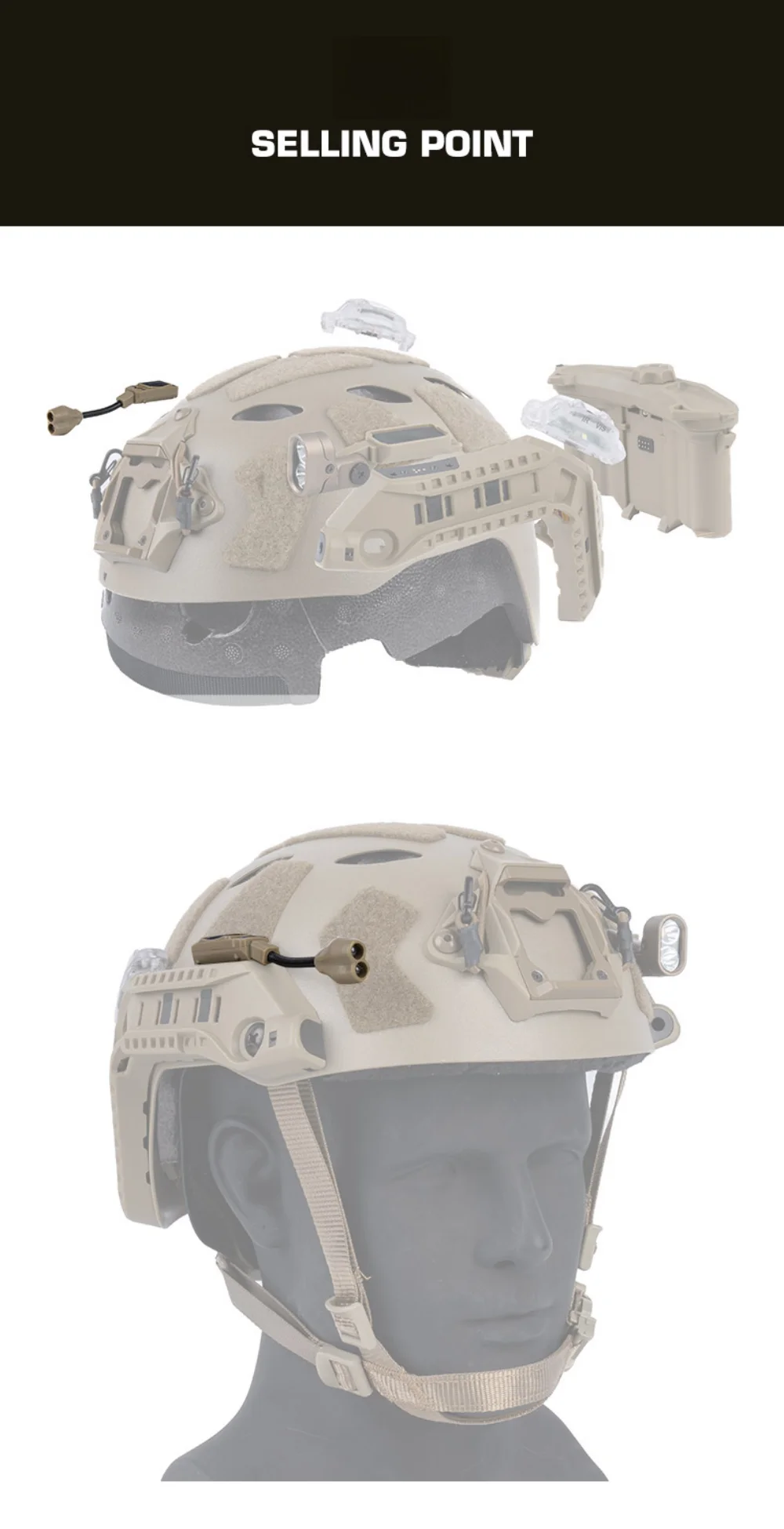 Uso del faro en configuración de casco