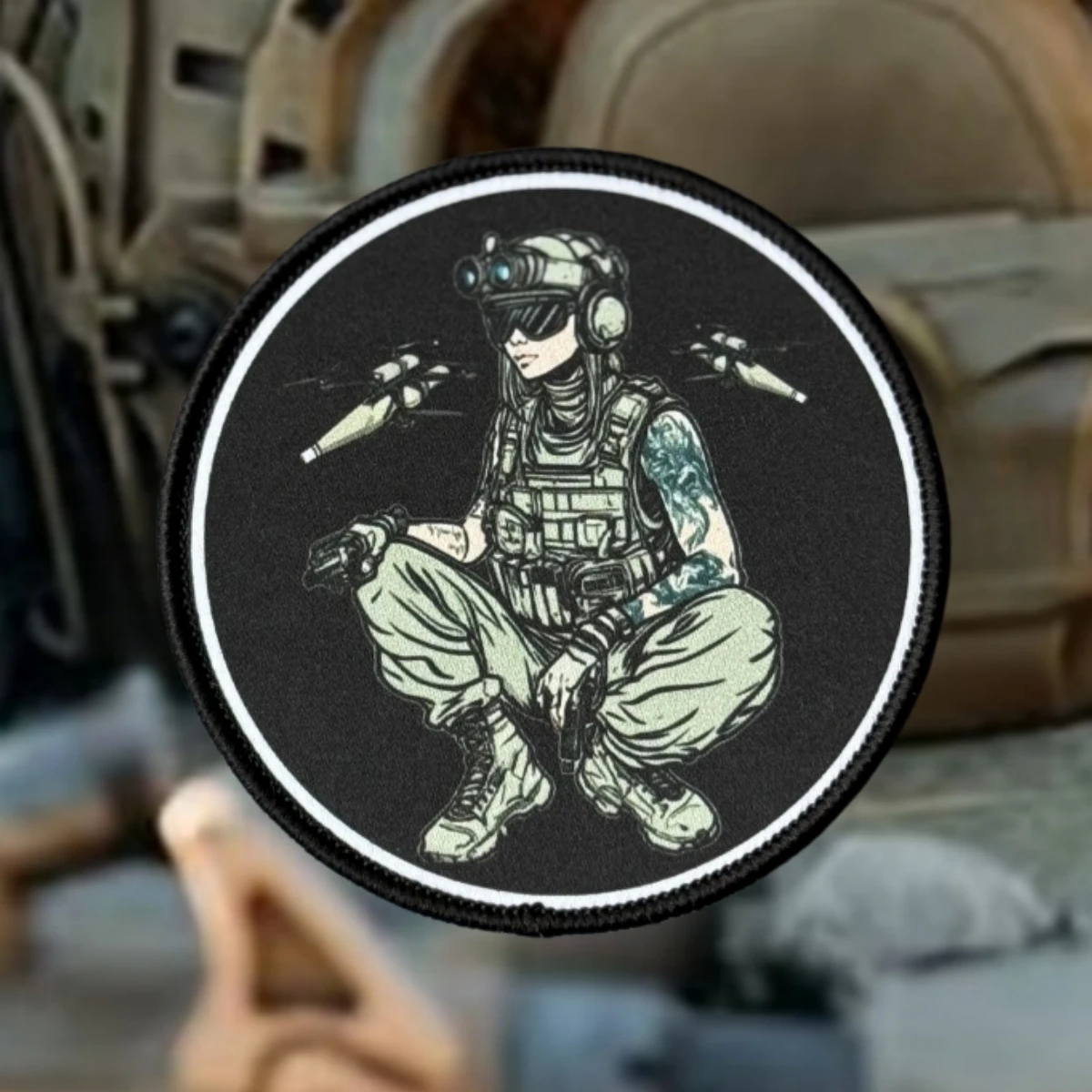 Parche táctico FPV operador morale – gancho y bucle para ropa - imagen 2