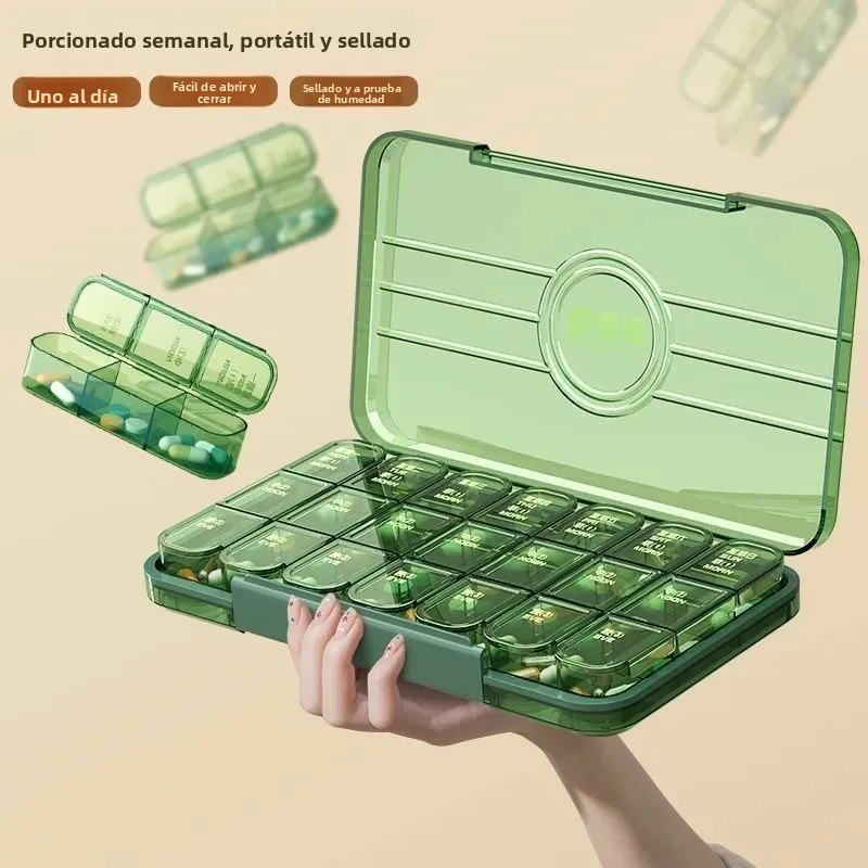 Pastillero portátil semanal organizador de medicamentos para dosis - imagen 2