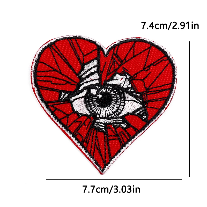 Parche termoadhesivo punk esqueletos y corazón roto para ropa - imagen 5