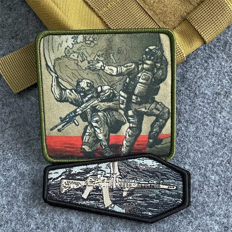 Parche moral táctico con velcro para uniforme militar