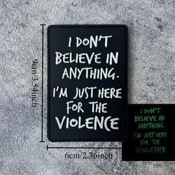 Parche militar PVC luminoso – Frase No creo en violencia