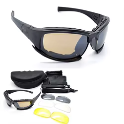 Gafas polarizadas tácticas X7 C5 – 4 lentes intercambiables Airsoft y naturaleza