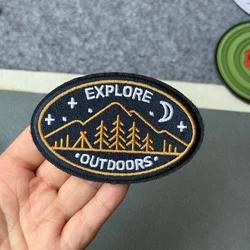 Parche bordado outdoor campamento con velcro para mochila y ropa