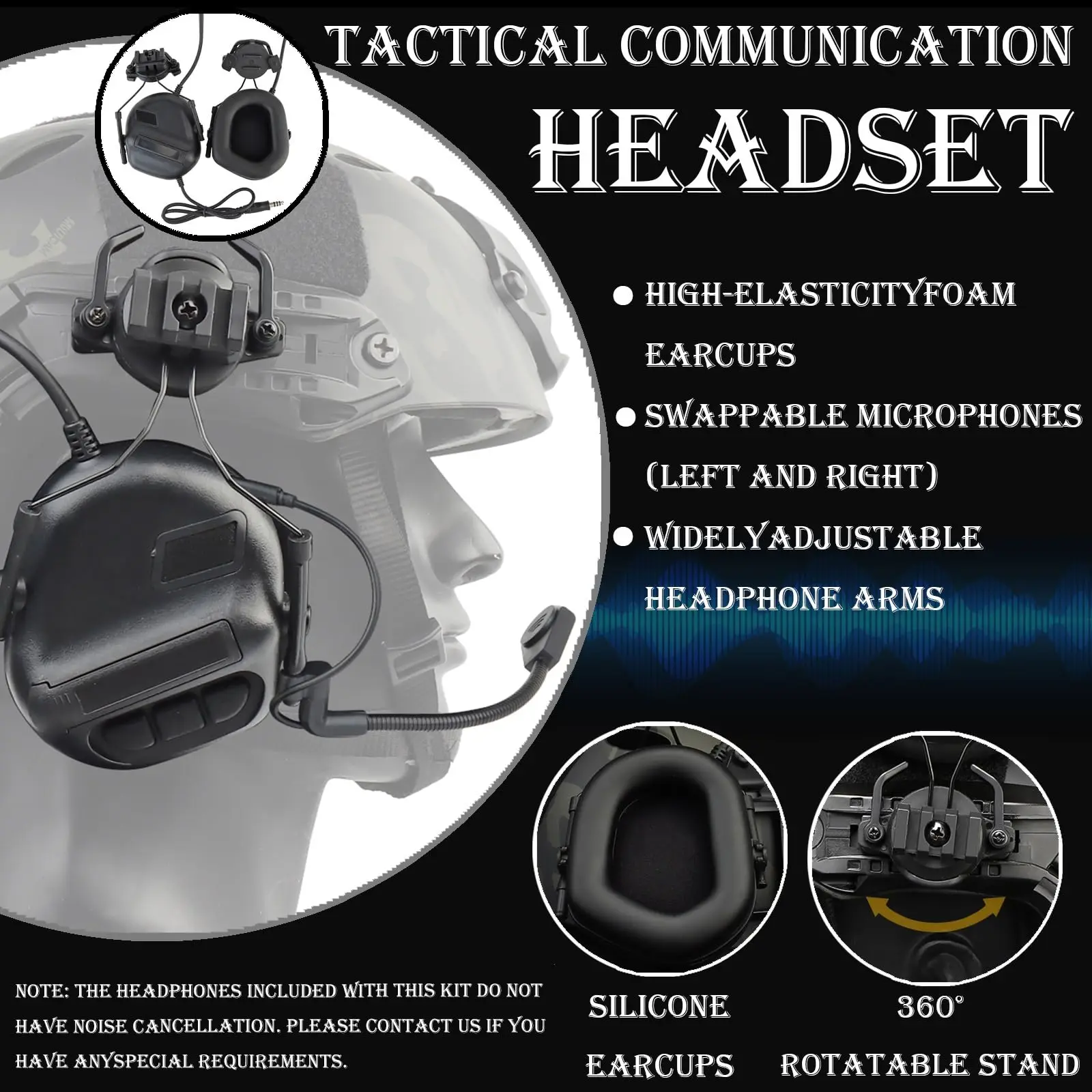 Casco táctico airsoft con NVG, auriculares, linterna y gafas - imagen 3