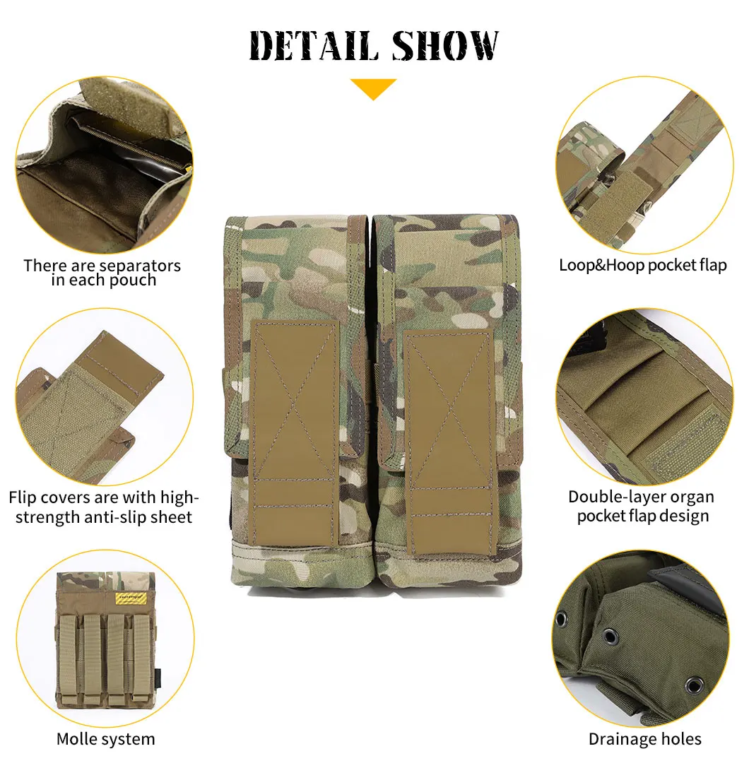 Detalle del sistema MOLLE y tapa TPU