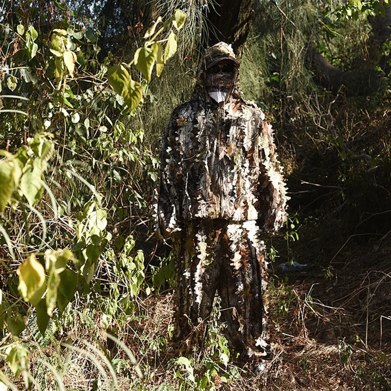 Traje Ghillie 3D corte árbol camuflaje biónico para caza y observación - imagen 5
