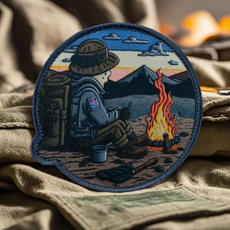 Detalle del emblema táctico impreso para personalizar