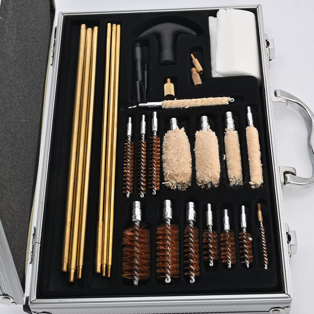 Kit Limpieza Pistola Rifle Escopeta Varilla Latón Caja Aluminio - imagen 2