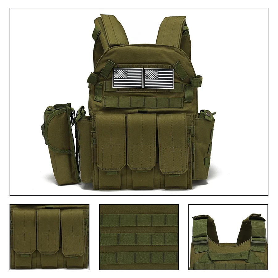 Chaleco táctico MOLLE de gran capacidad, ajustable exterior - imagen 5