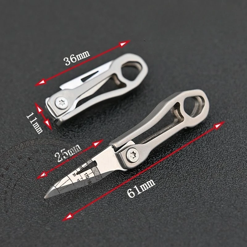 Navaja plegable EDC de titanio mini para llavero y bolsillo - imagen 2
