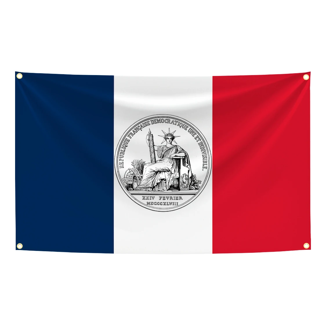 FLAGLAND Bandera francesa con escudo de la República en poliéster - imagen 4