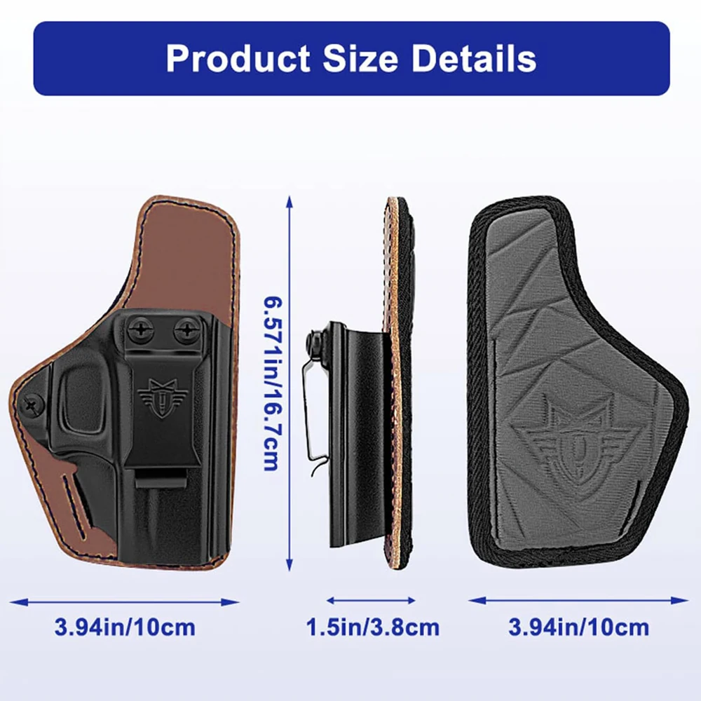 Glock G43/G43X funda IWB de cuero para portación oculta con punto rojo - imagen 3