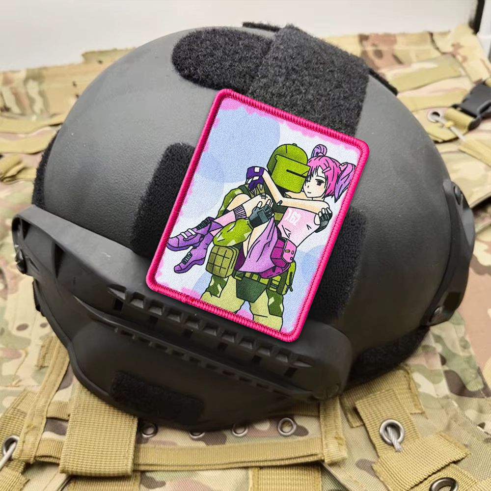 Parche táctico velcro estilo anime chica soldado de moral para mochila