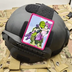 Parche táctico velcro estilo anime chica soldado de moral para mochila