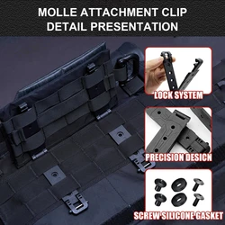 Clip de sujeción MOLLE-LOK para funda Kydex negra con montaje