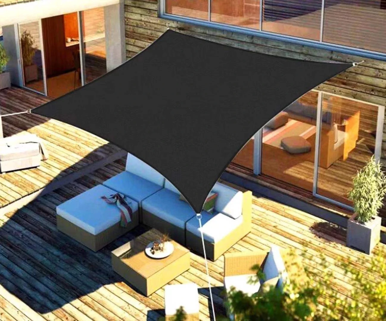 Toldo de sombra UV impermeable lona poliéster 320D para terraza - imagen 2